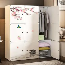 Meubles de chambre à coucher pliables, garde-robe à assembler, armoires à vêtements durables en plastique, Psychde rangement simple et grand espace, nouveau style