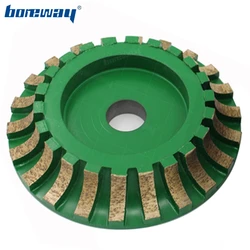 Boreway 1PC Wet Use Diamond Segmented Type And Metal Continuous Grinding Profile Wheels Disc D115xB15x20H For Ceramics And Tile