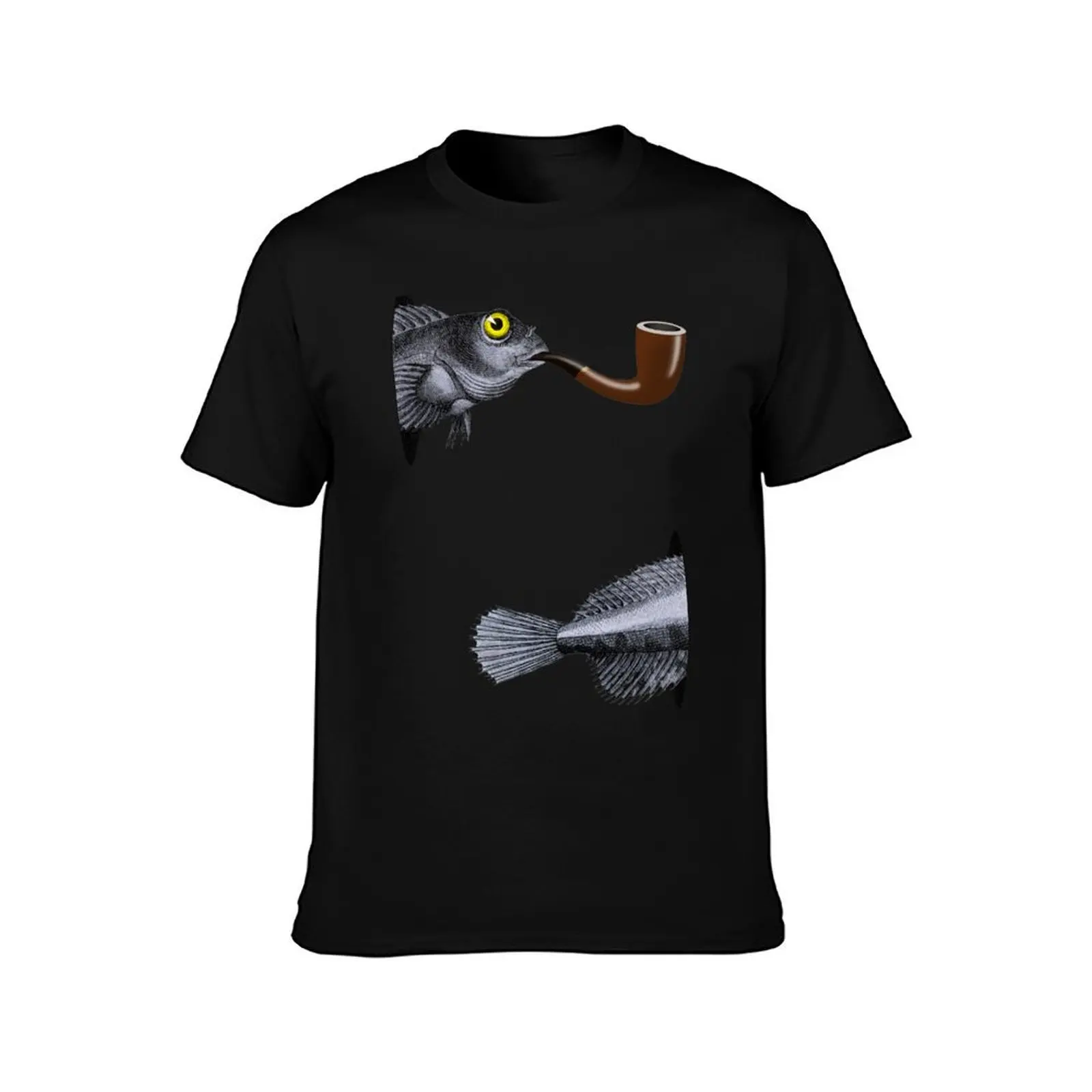 Magritte Fish T-Shirt Gym Exercise Short Sleeve T-Shirt
