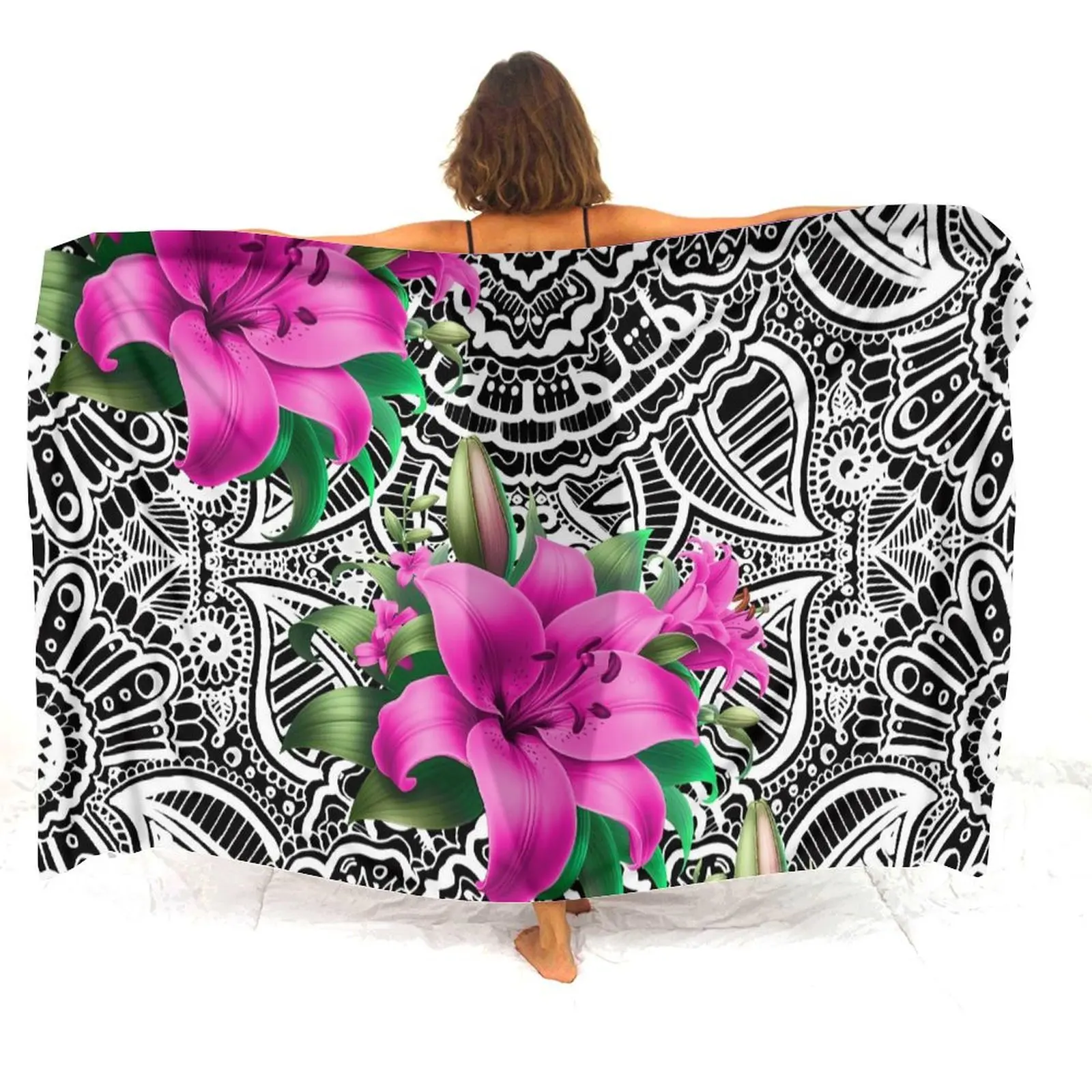 Polynesische aanpasbare strand essentiële dames sarong sjaal zomer strand salon jurk sarong sjaal verkrijgbaar het hele jaar door