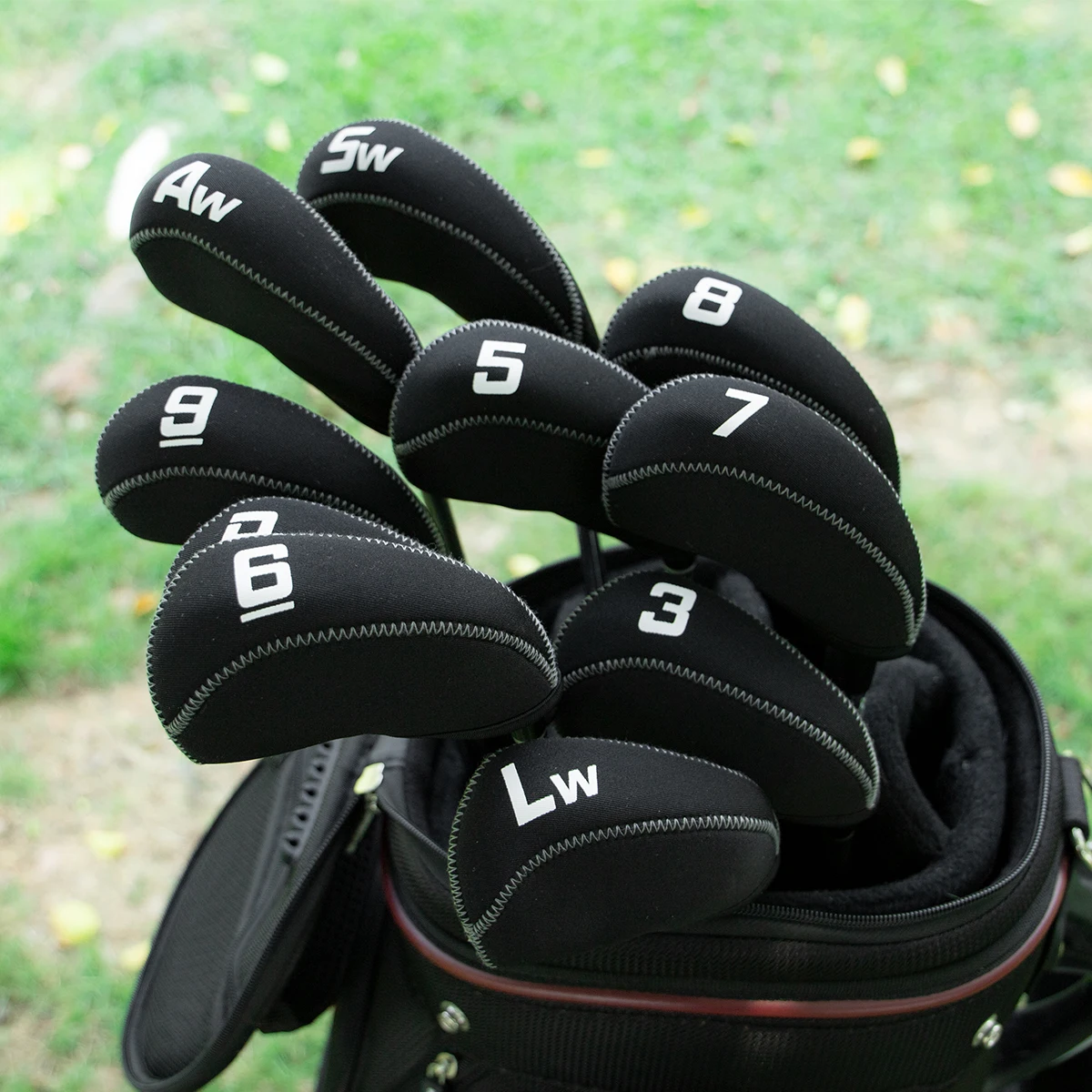 11pcs/Set High Quality Neoprene Golf Iron Headcover Waterproof Golf Club Iron Head Covers Set Protector Case Golf Head Cover Set