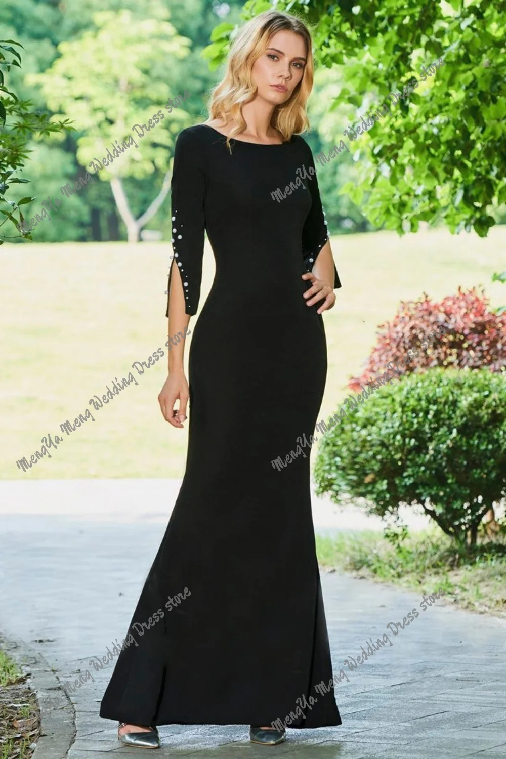 사우디 아라비아 공식 드레스 오-넥 라인 인어 바닥 길이 구슬 맞춤형 행사 드레스 댄스 파티 이브닝 ​​드레스