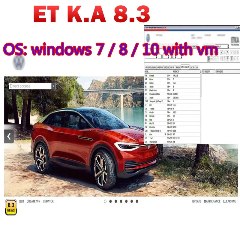 2024 Newest etka  8.3 Group Vehicles Electronic Parts Catalogue until 2021 years For V/W+AU/DI+SE/AT+SKO/DA etka 8.3 Multi-Langu