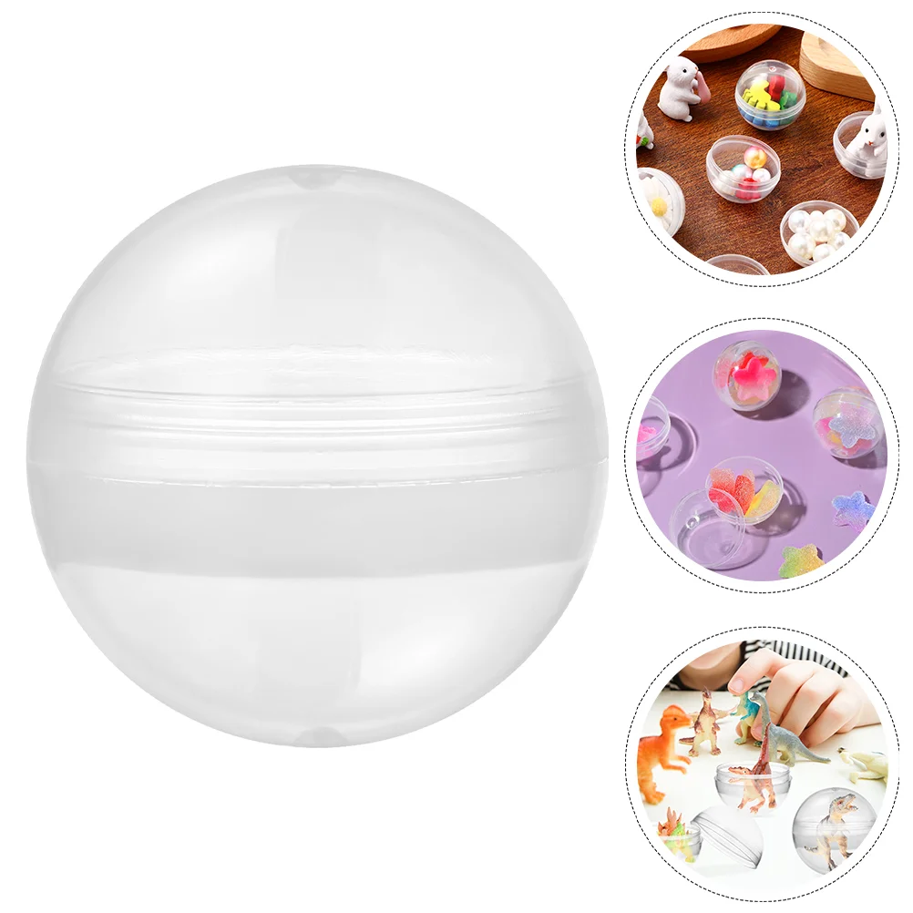 100 Pcs Mini Globe Round Shell Fillable Case Vending Machine Clear Balls Snowball Capsules Transparent for Prize Child