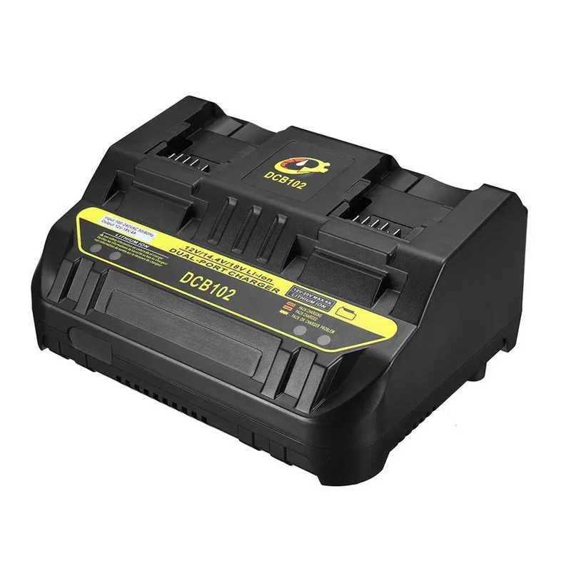 

DCB102 Сменное зарядное устройство с двумя портами для аккумулятора Dewalt 12 В 20 В MAX со светодиодным индикатором Быстрое зарядное устройство