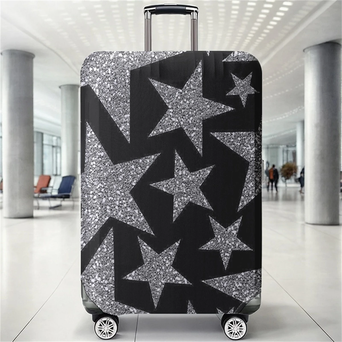 

Silver star pattern luggage protection cover, suitable for 18-32 inch luggage covers, luggage handle gloves, travel accessories
