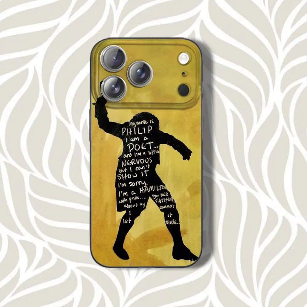 حافظة هاتف H-Hamilton L-Lyrics-E لهاتف iPhone 16,14,11,17,13,15,12,Air,Plus,Pro,Max,E,Mini Frosted for MagSafe Magnetic Gray