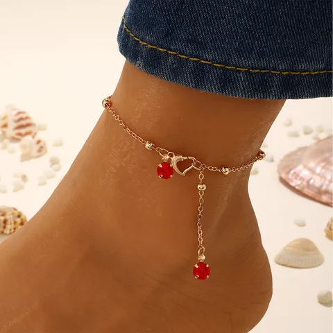 Металлические ан Kelley ankle bracelets с подвесками звездами и сердцами
