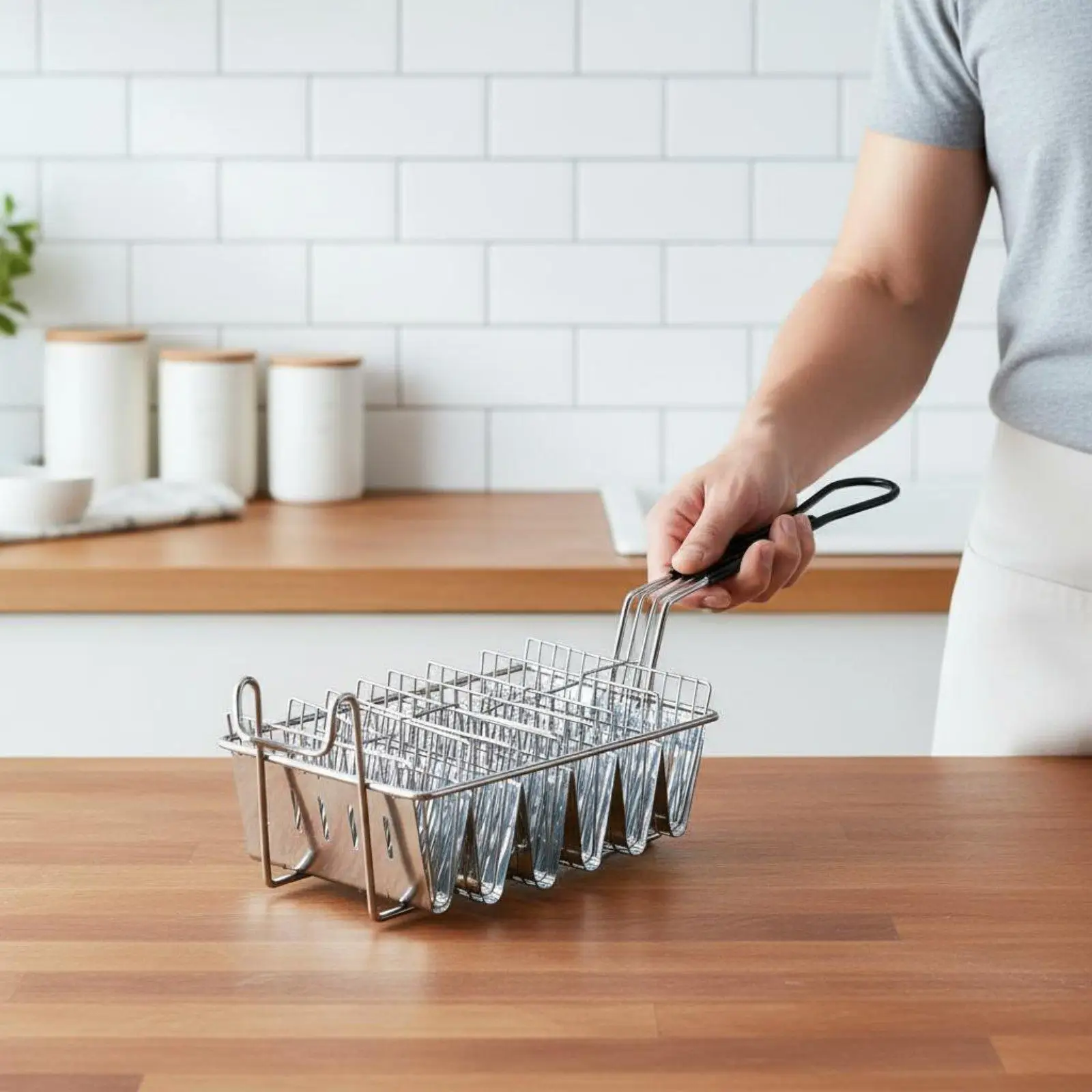 Taco Holder Deep Frying Basket Compact Stainless Steel Accessory for Home Party and Kitchen