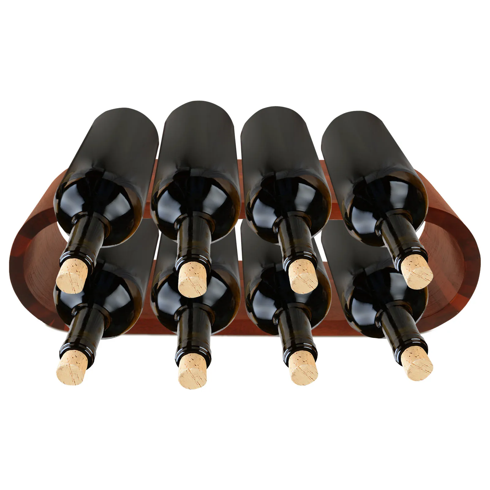 

Wine Racks Countertop Wooden 8 Bottle Wine Rack Wine Bottle Holder for Inside Cabinet Small Tabletop Wine Holder Stand for Party