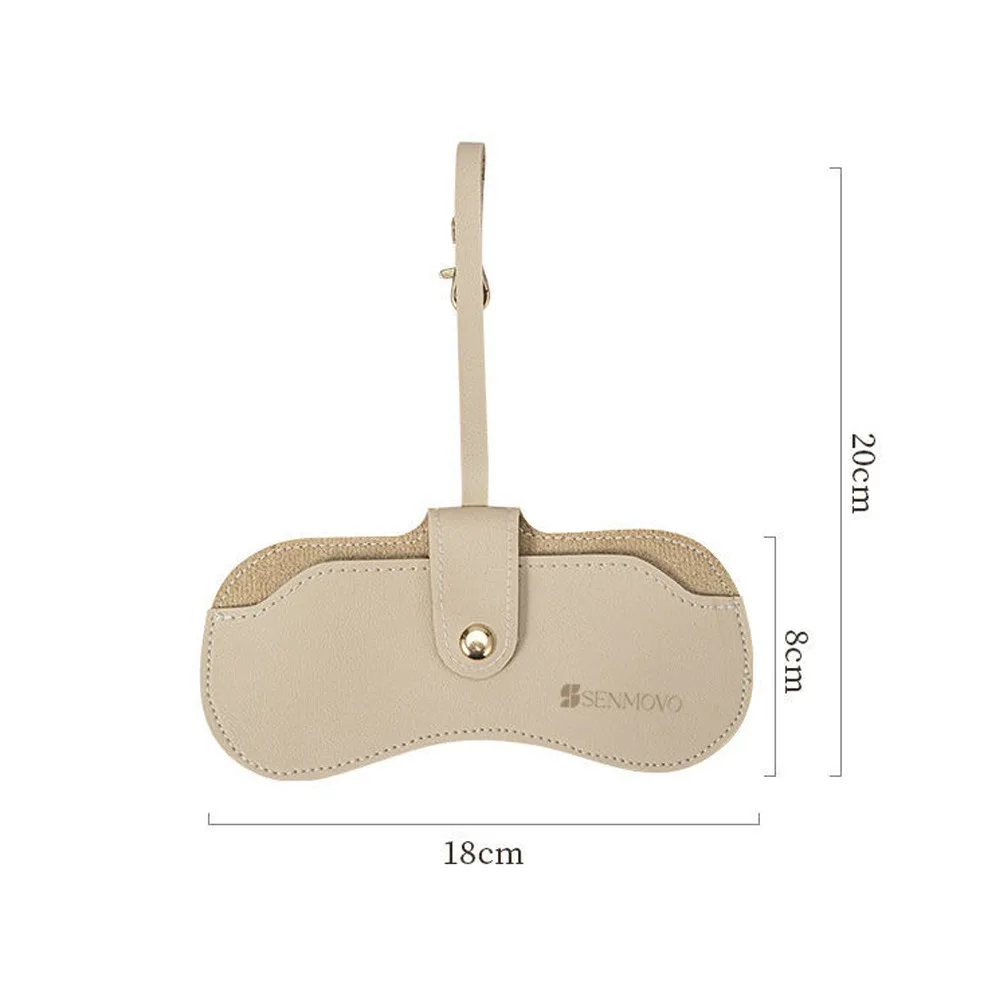 

PU Leather Glasses Bag Hanging Type Soft Sunglasses Storage Bag with Anti-loss Clip Metal Clasp Eye Glasses Protective Case