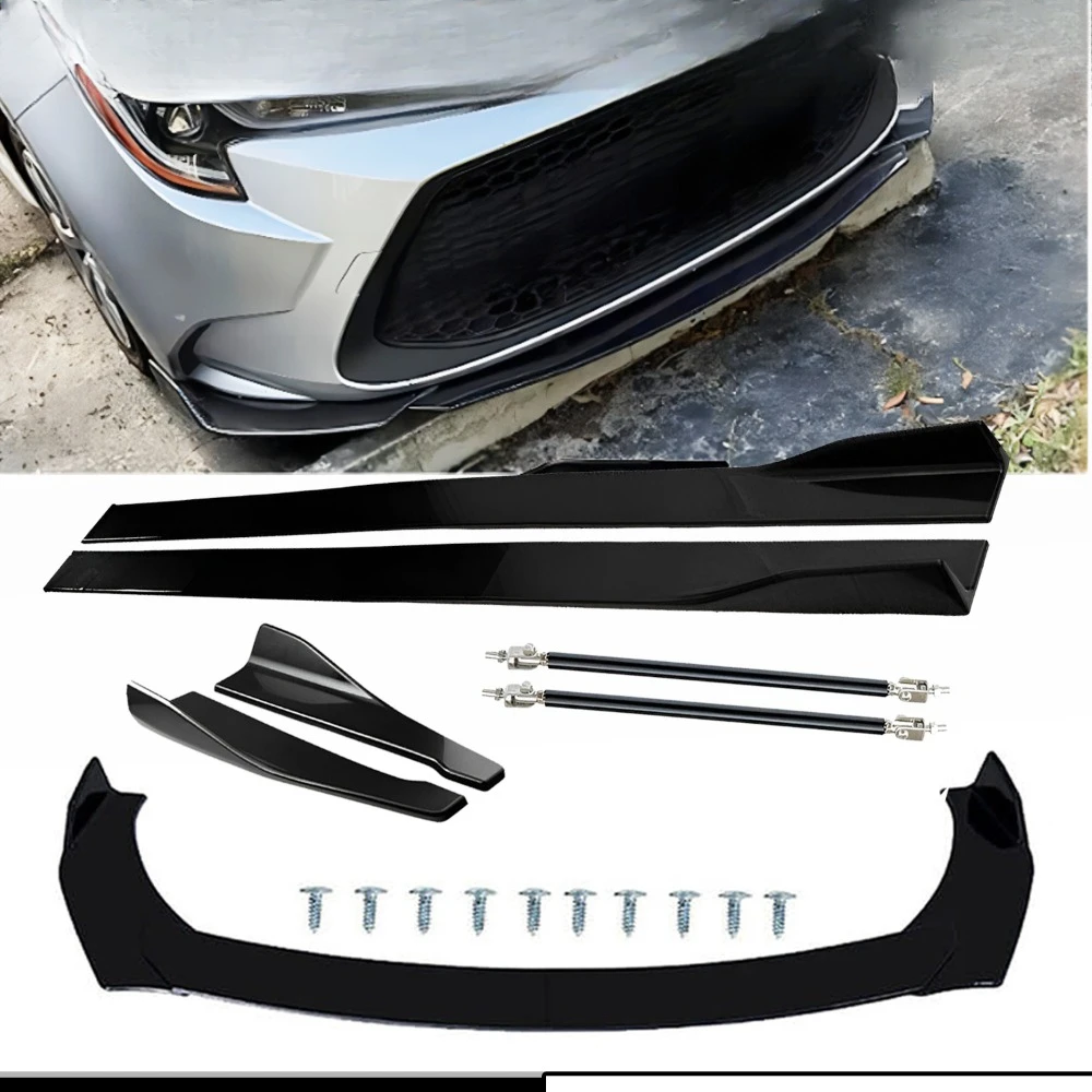 

For Toyota Corolla Camry Front Splitter Bumper Lip Spoiler Gloss Black Bod Kit United States