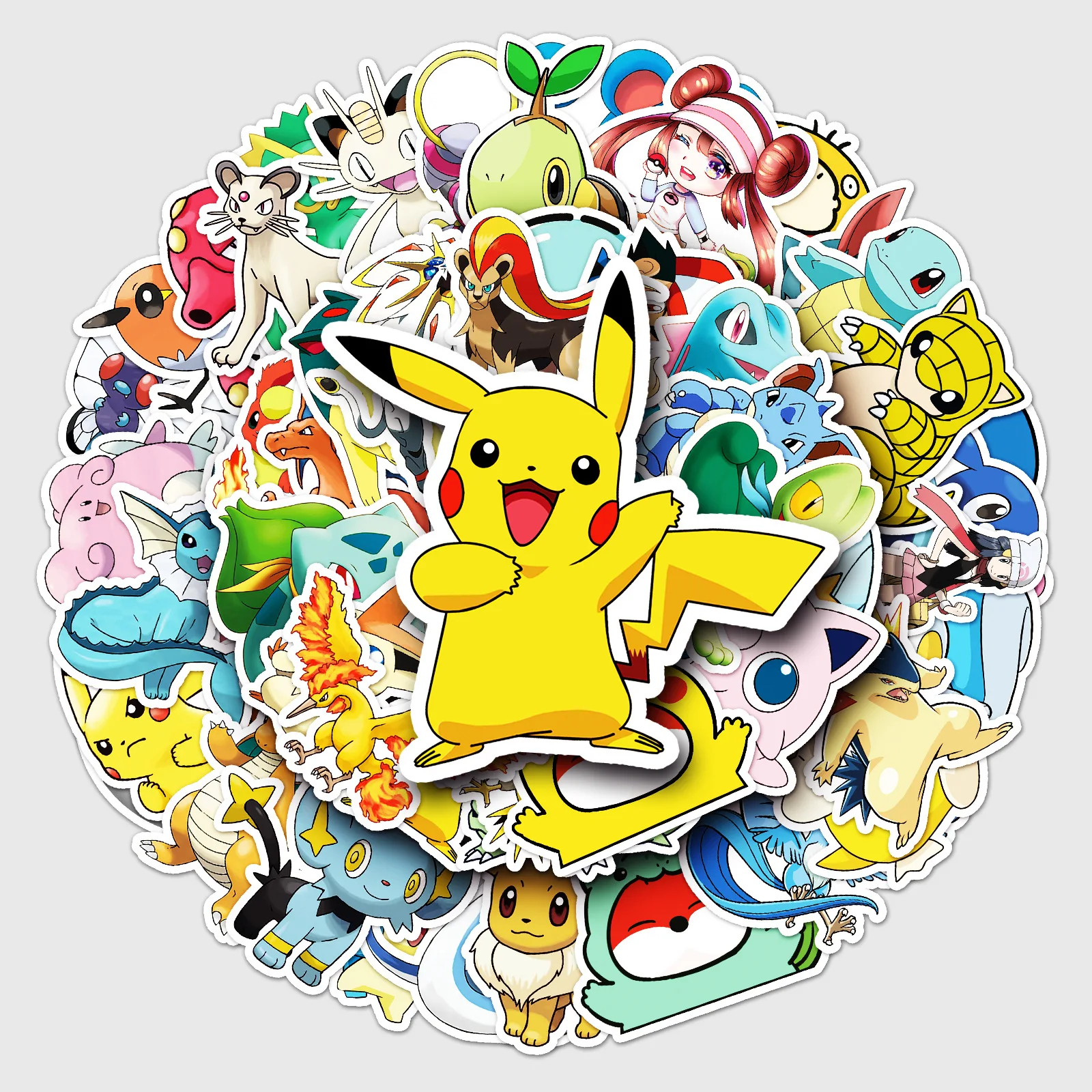 50PCS Pokemon Cute Pikachu Stickers for Kids DIY Skateboard Notebook Bicycle Laptop Suitcase Funny Decals Graffiti Squirt Toys