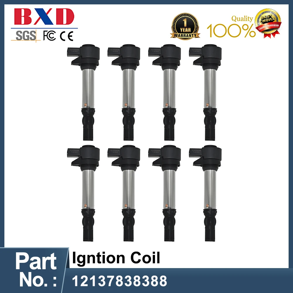 1/8PCS 12137838388 7838388 12137841754 Ignition Coil for BMW Series E90 E92 E93 LCI M3 S65 UF-597 Auto Accessories