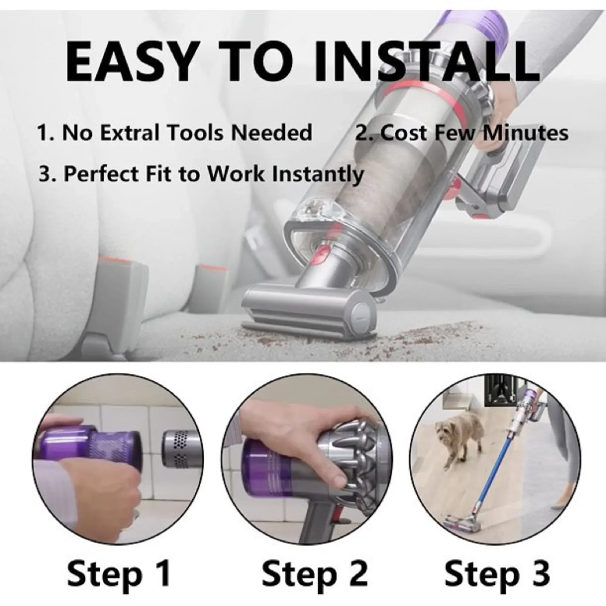 コードレス掃除機用の再利用可能なフィルター,スペアパーツ,家庭用掃除機,交換用アクセサリー,v15,sv14検出,1個