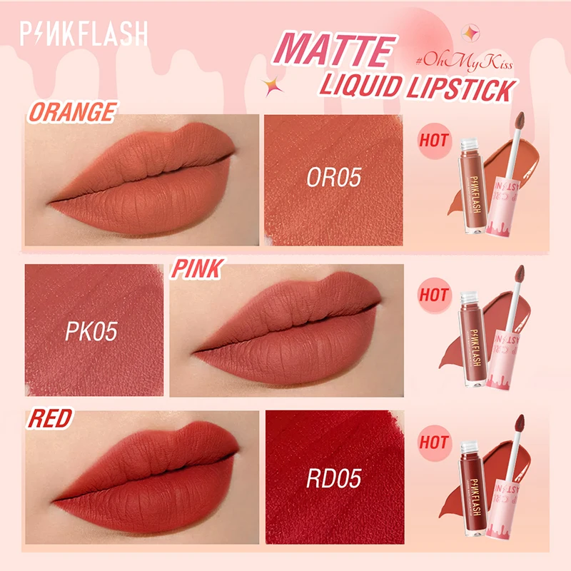 Levendige Matte Afwerking Sterk Gepigmenteerde Pinkflash Lipkleur Pinkflash Populaire Tinten Top-Rated Lipgloss Matte Intense Kleur