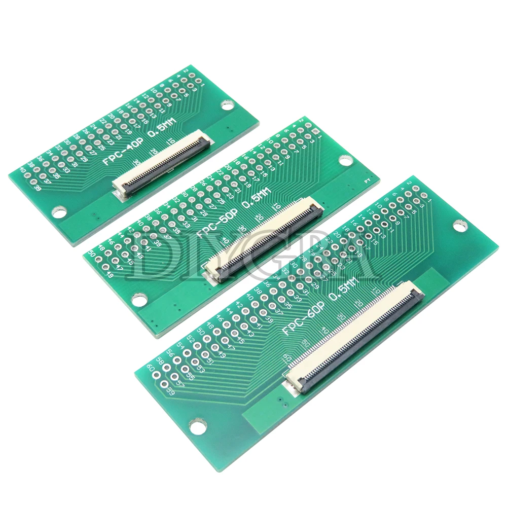 Placa da conversão do PWB de DIY, FPC FFC, passo 0.5mm, 6P 8P 10P 12P 20P 24P 26P 30P 34P 40P 50P 60P, conector para transferência do cabo