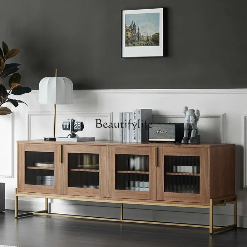 

P13Light luxury modern simple living room floor cabinet designer Nordic solid wood TV cabinet