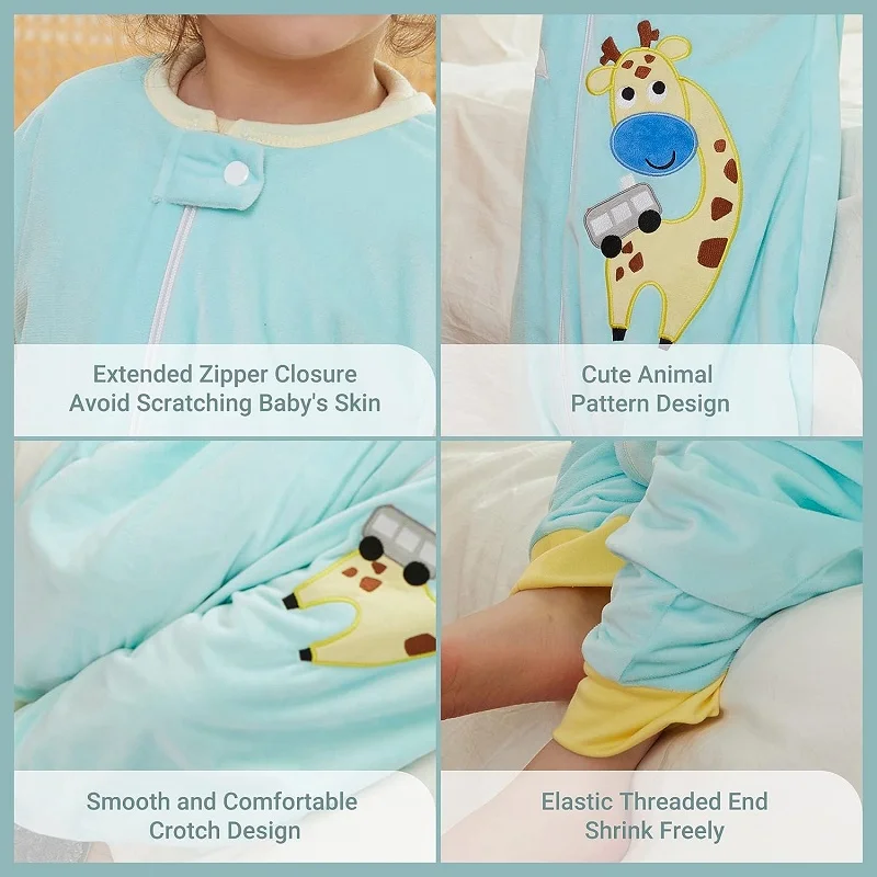 MICHLEY Cartoon Children Baby Sleeping Bag Sack With Feet Sleeveless Sleepwear sleepsack Pajamas For Girls Boys Kids Unisex 1-6T