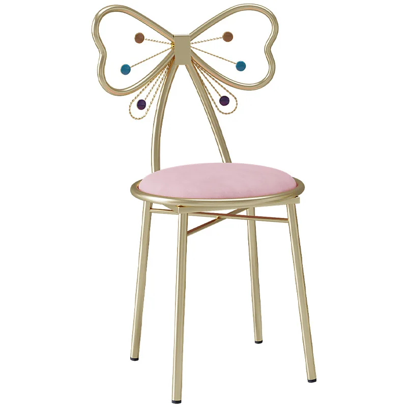 New Dressing Chair Dressing Stool Girl Heart Nail Art Chair Back Chair Princess Butterfly Chair Bedroom Makeup Chair