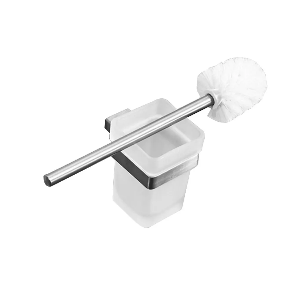 

Wall Mounted Toilet Brush Holder 304 Stainless Steel Modern Bathroom Accessory Set Keeps Brush Hidden and Area Tidy