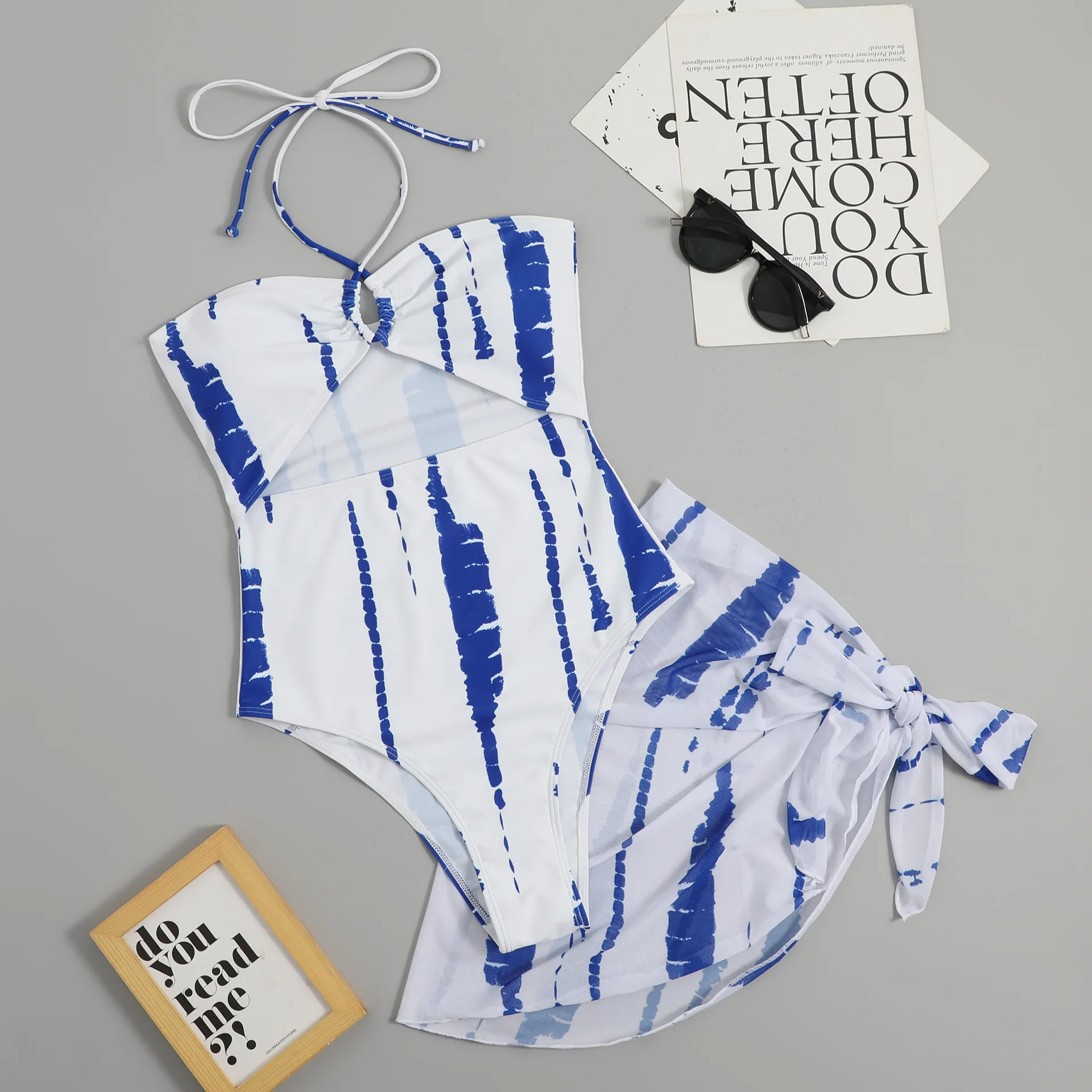 Sexy 2 Pieces set Swimwear One Piece Swimsuit Women 2024 Cover Up Skirt Swimming Bathing Suit Push Up Summer Beach Wear Monokini