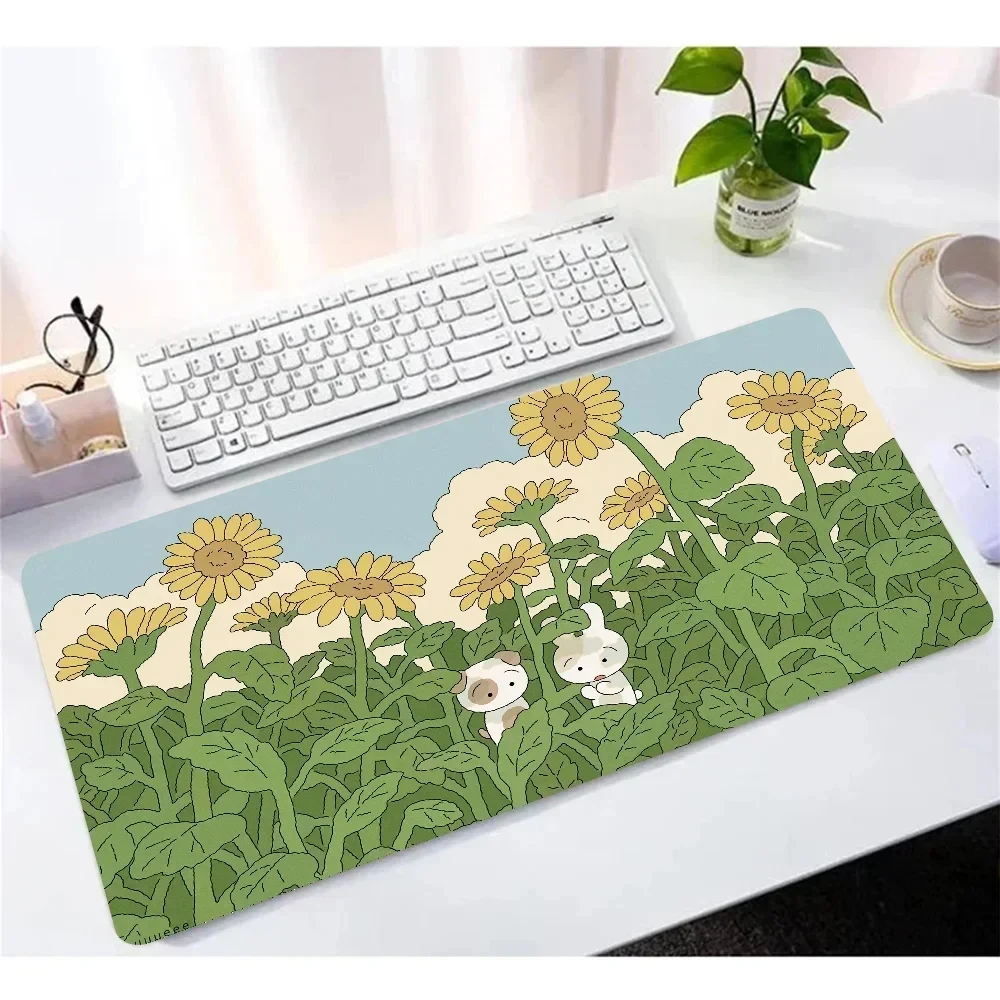 Cute Rabbit Mausepad Computer Keyboard Large Mouse Pad Desk Mat Office Accessories Cabinet Cushion Pc Gaming Non-Slip HD Rug