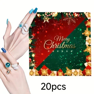 20Pcs Disposable Christmas Napkins 33*33cm Merry Christmas Printed Paper Napkins Red Green Snowflake Pattern Xmas New Year Winte