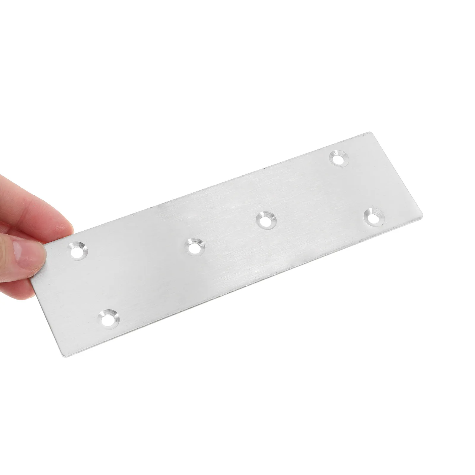 10Pcs Stainless Steel Flat Straight Brace Bracket for Wood Furniture Repair Reinforcement Mending Plate with 15Mm Screws Stable