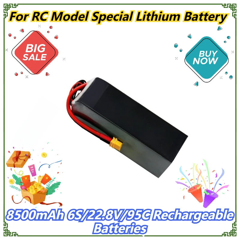

8500mAh 6S/22.8V/95C Rechargeable Batteries For RC Model Special Lithium Battery