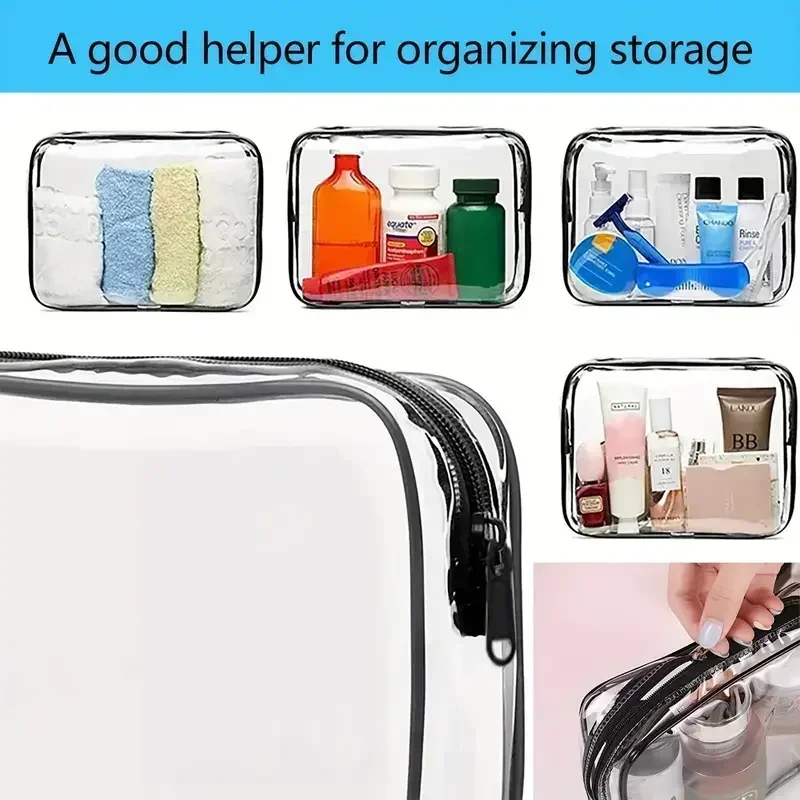 Transparent Cosmetic Bag PVC Women Zipper Clear Makeup Bags Beauty Case Travel Make Up Organizer Storage Bath Toiletry Wash Bag