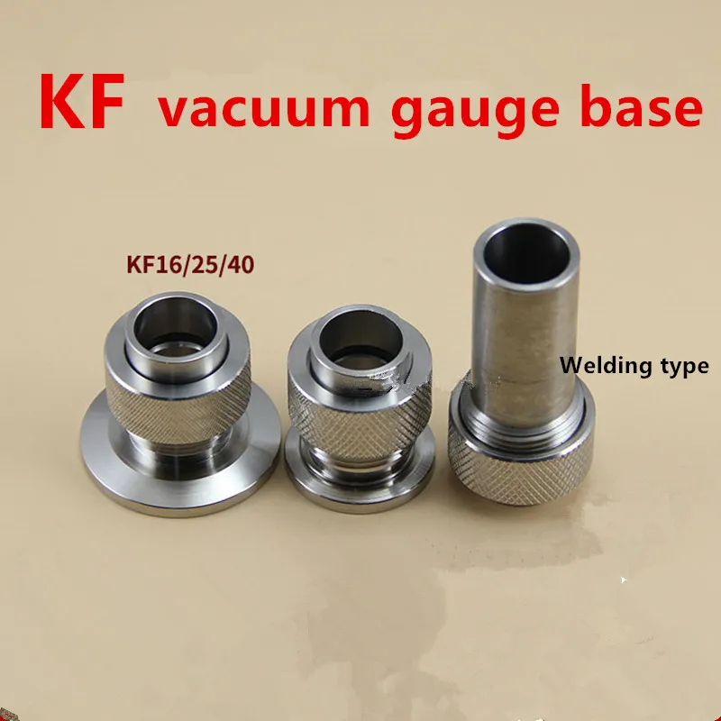 

KF Quick Mounting Vacuum Gauge Base with Fluorine O-ring Vacuum Gauge Joint 304 Stainless Steel Gauge Base for KF16 KF25 KF40