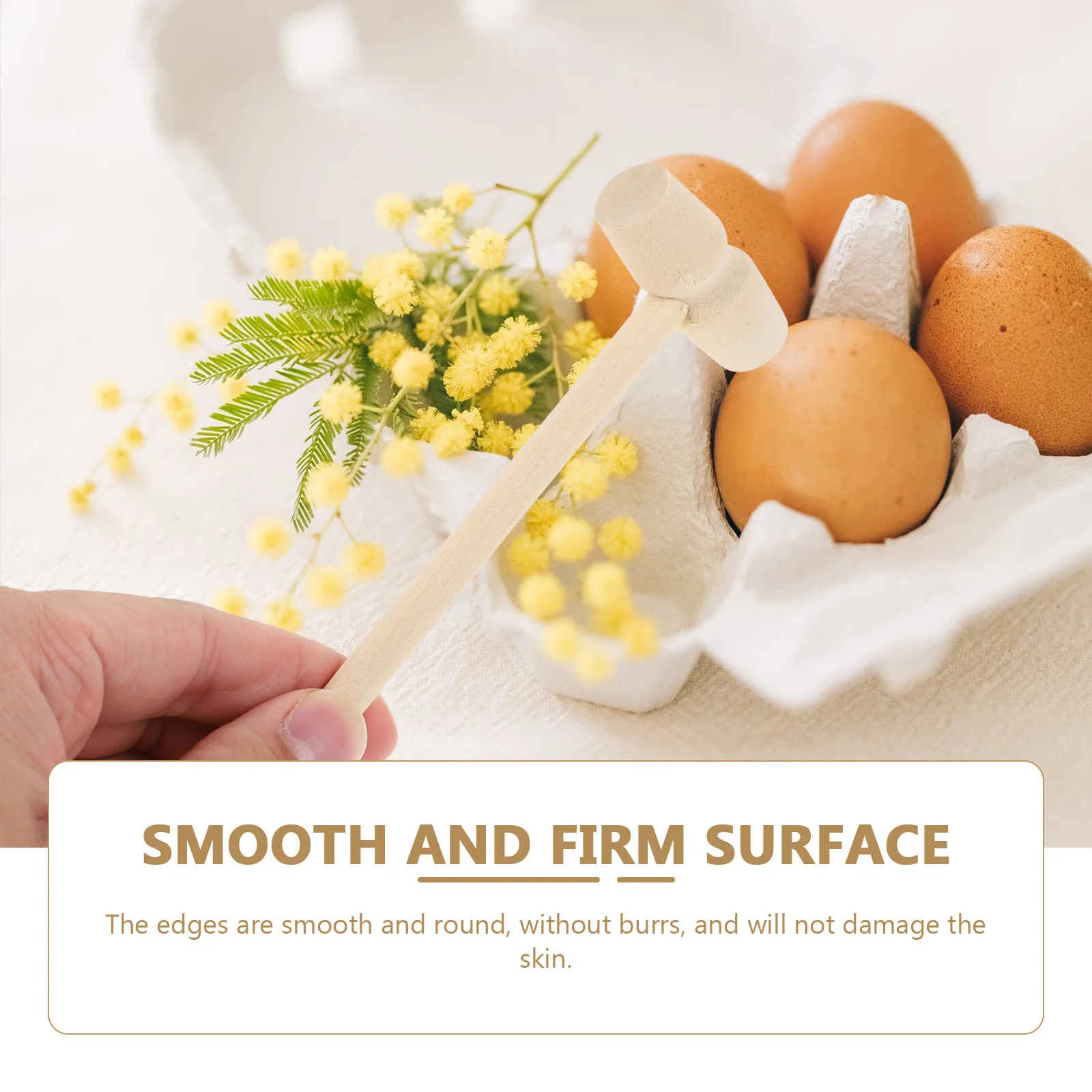 20개 소형 나무 망치 가벼운 휴대용 자연 마감 망치 베이킹 게임 어린이 활동 안전 크랙 도구