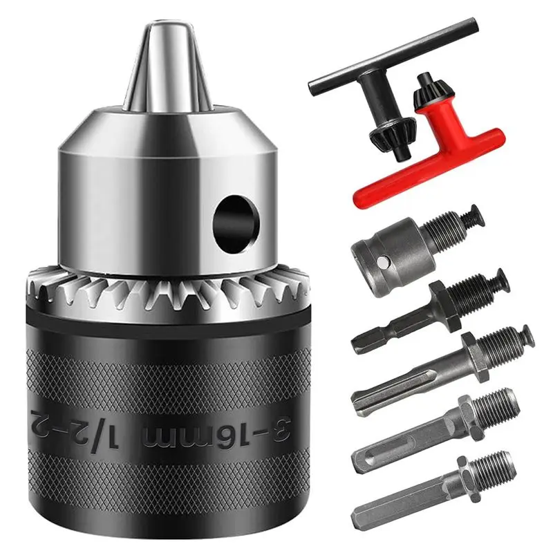 A78K Modern 3-16Mm Drill Chuck Adapter 1/2-20UNF, For Impact Driver/Electric Drill/Hammer Drill, 16Mm Chuck Key