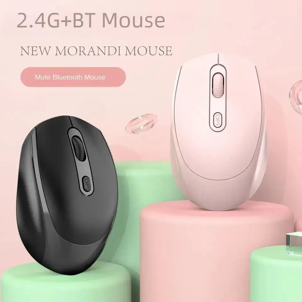 2.4G Rechargeable Dual Mode Wireless BT Mouse BT 5.2+USB Receiver Portable Silent Gaming Mouse,For Laptop/Desktop/Tablet