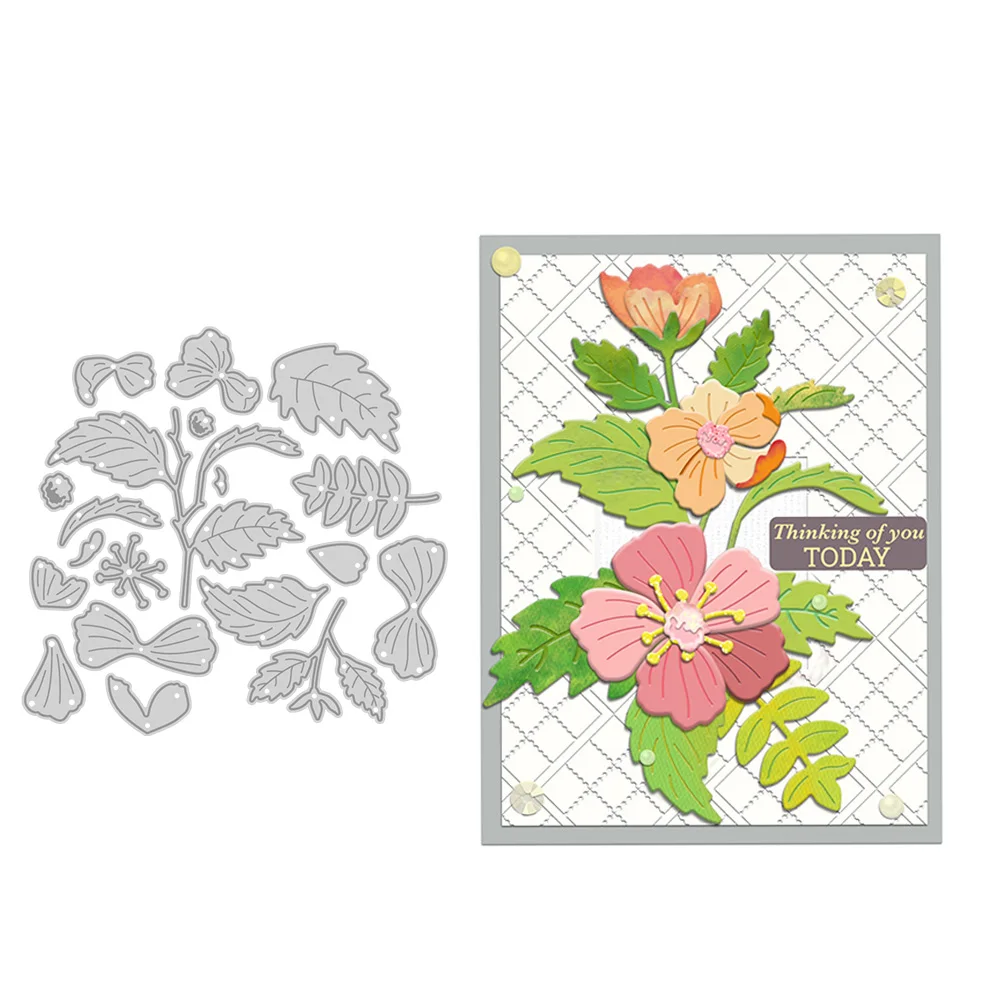 

MangoCraft Spring Day Blooming Flowers Cutting Dies DIY Scrapbooking Supplies Metal Dies Knife Mold For Card Making Albums Decor