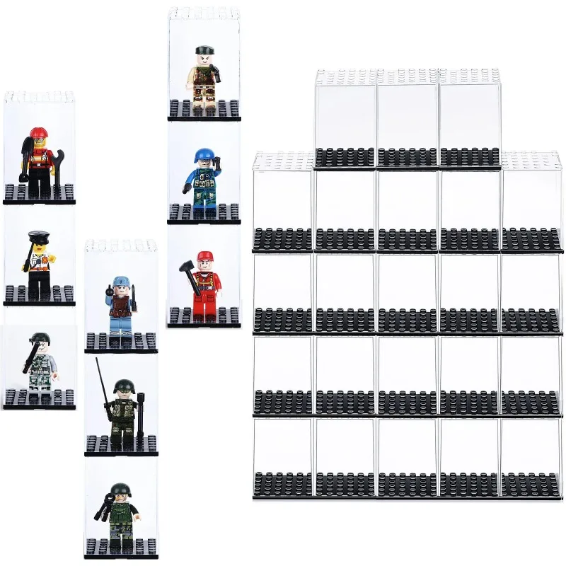 Building Block Display Box Suitable for Lego Minifigures Clear Desktop Dust Box Stackable Storage Square Small Particles Case