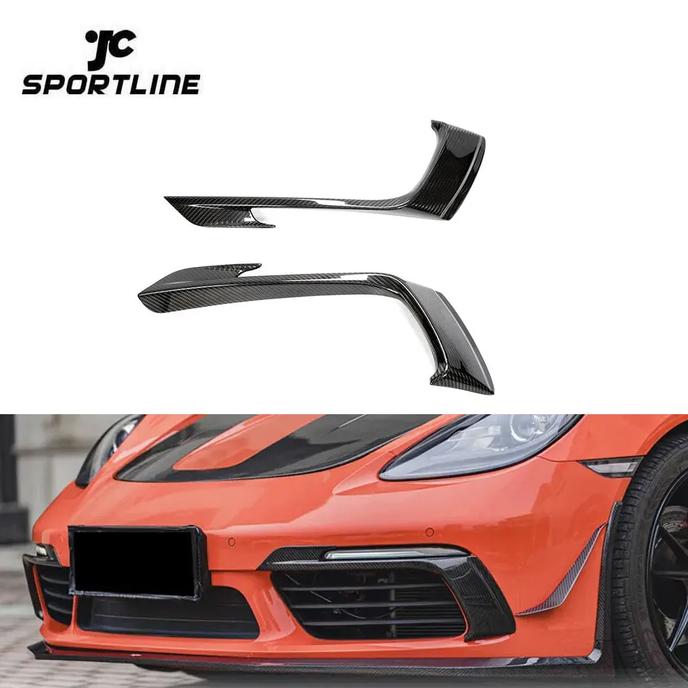 

Modify Luxury Carbon Fiber Car Front Canards For Porsche 718 Boxster Cayman 2-Door 2016-2019