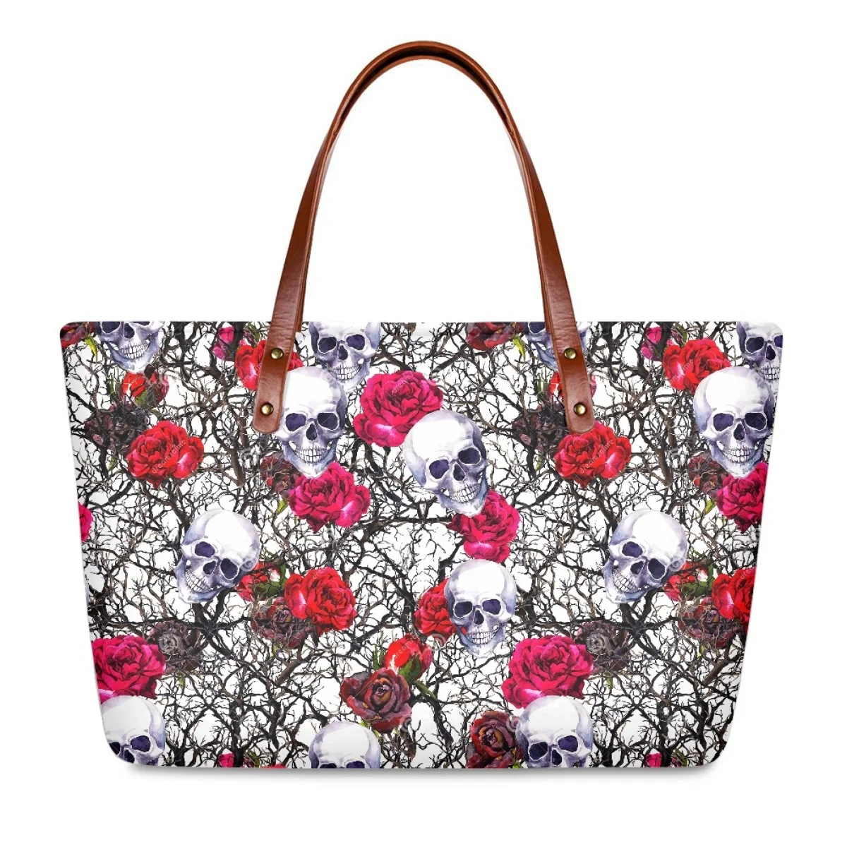 

Noisydesigns Trendy Floral Skull Pattern Women Top Handbag Lady Shoulder Purses Totes Luxury 2024 Bolsa Para Mujer Dropshipping