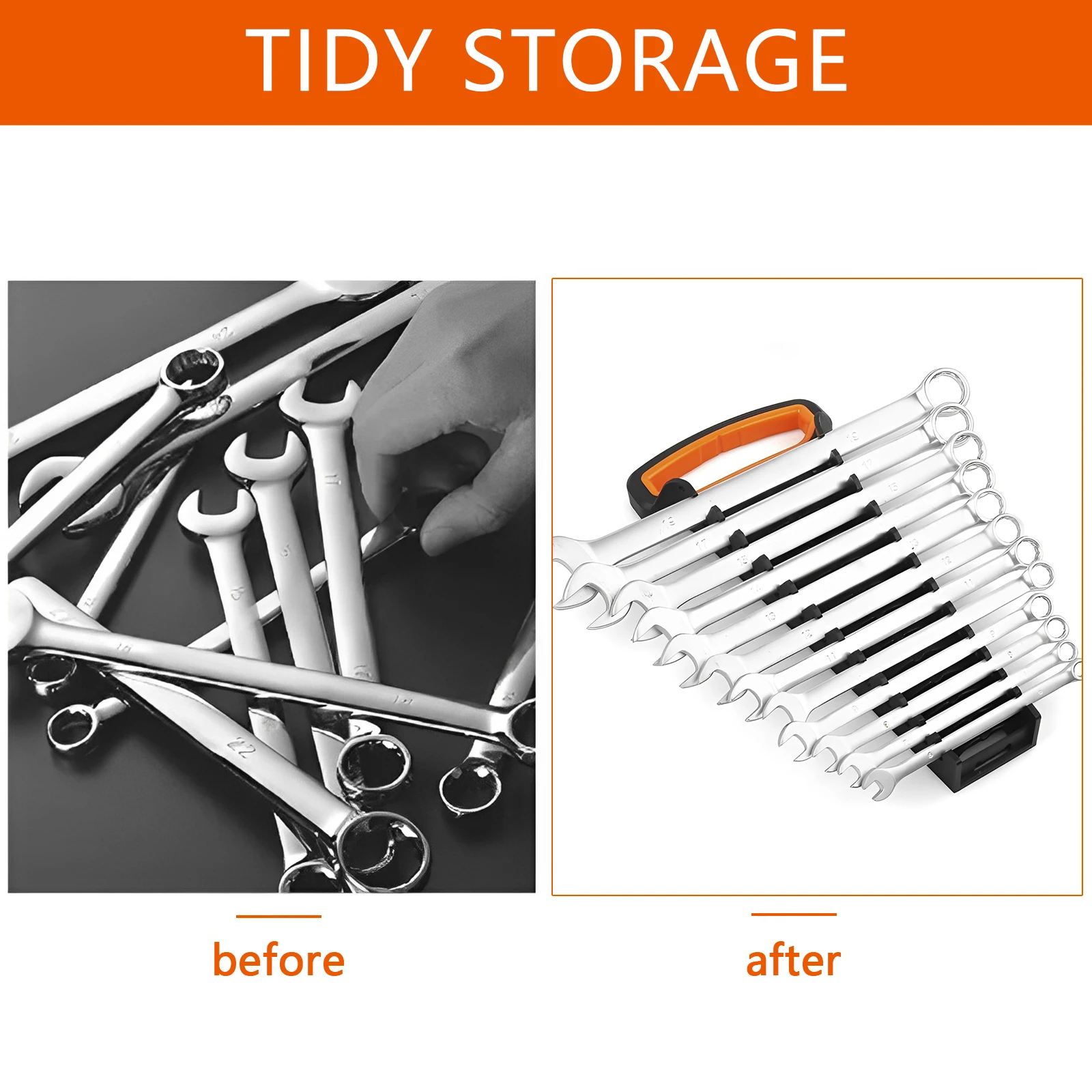 2/4 Piece Wrench Organizer Tray Plastic Wrench Organizer Tool Storage Rack Standard Wrench Bracket Wrench Bracket Torx Wrench