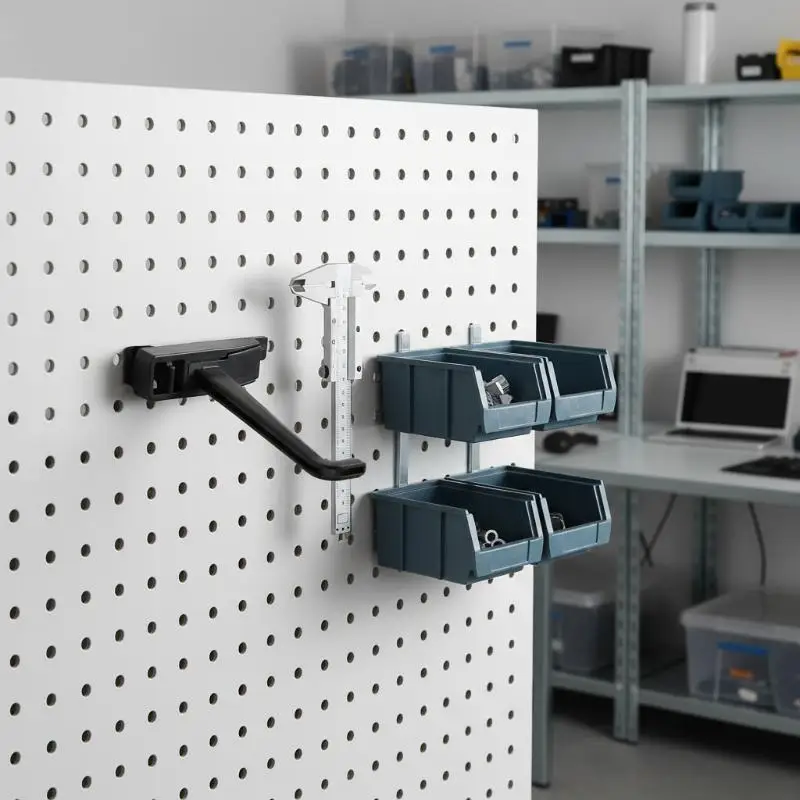 10Pcs Square Hole Pegboard Hooks Space Saving Wall Mount Organizers for Garage Sewing Supplies Storage