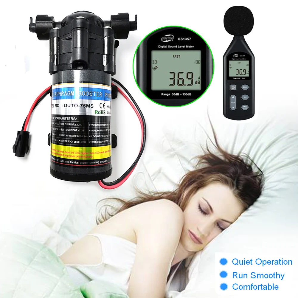 Opryskiwacz ogrodowy Misting DC 24V RO Mini rozmiar Membranowa pompa wspomagająca 75GPD Automatyczne zwiększenie ciśnienia systemu wodnego