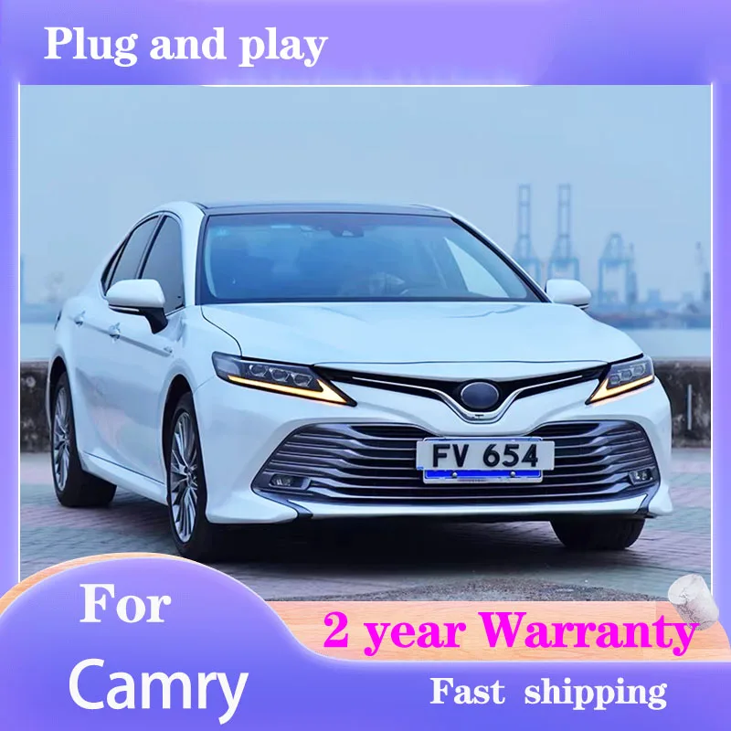 

Автомобильный стайлинг для Toyota Camry: Фары 2018-2022, головной свет, ДХО, указатели поворота, ближний и дальний свет, линзы-проекторы