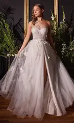 Glitter Wedding Dress One Shoulder Sweetheart Formal Ball Gown With Sheer Boned Corset Bodice Appliques Tulle Evening Dresses