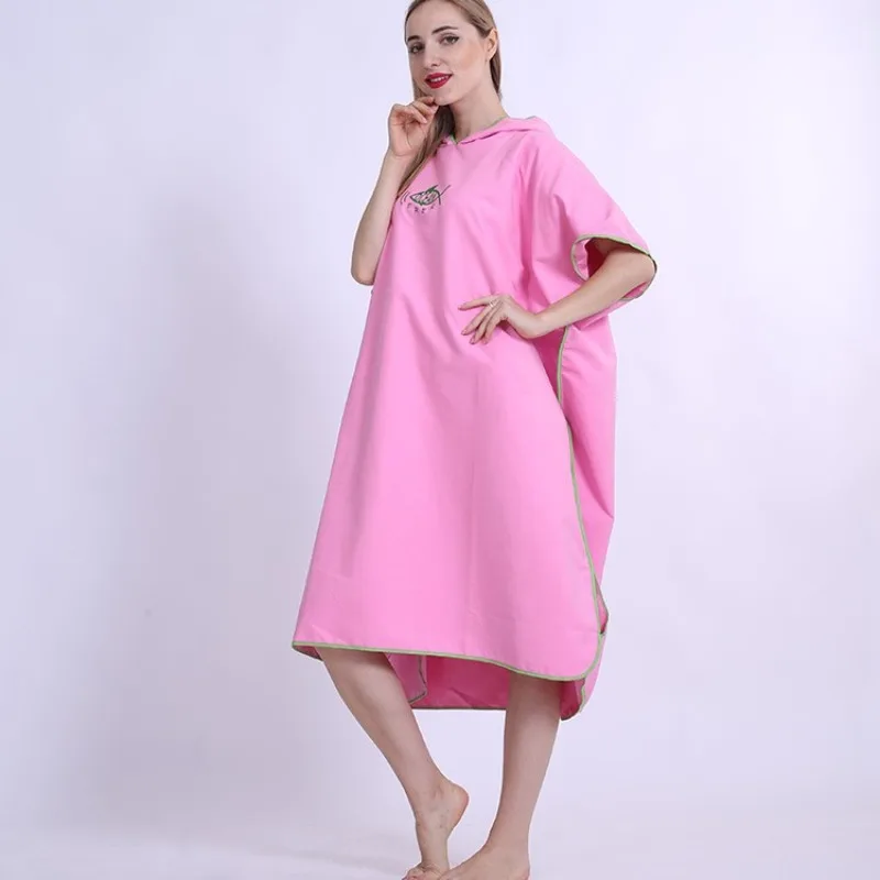 

Полотенце Одежда Халат из микрофибры Пляжная сменная накидка с капюшоном Впитывающая накидка можно носить Пляжное полотенце Накидка с капюшоном