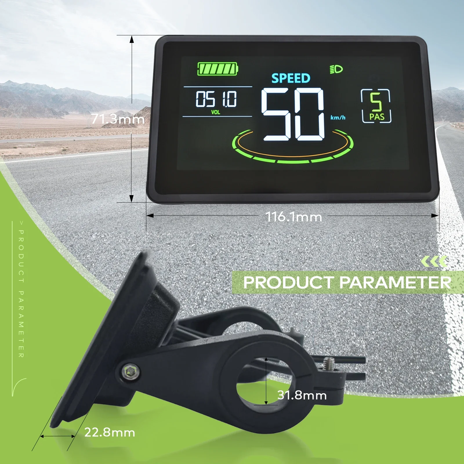 كمبيوتر دراجة H6c مع شاشة ليد كبيرة ، عداد المسافات ، مقاومة للماء ، عداد المسافات ، دراجة ، ملحقات الدراجة الإلكترونية