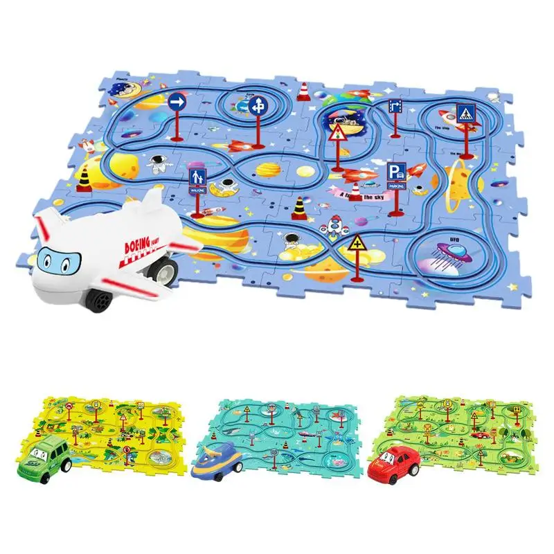 

Kids Race Track Toys Board Fun Rail Monetssori Educational Track Toys Reusable Construction Tracks For Kids Toys And Games