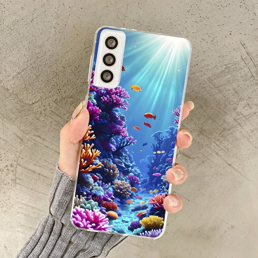 Ocean Sea coral Phone Case for Samsung S21 A10 for Redmi Note 7 9 for Huawei P30Pro Honor 8X 10i Cover