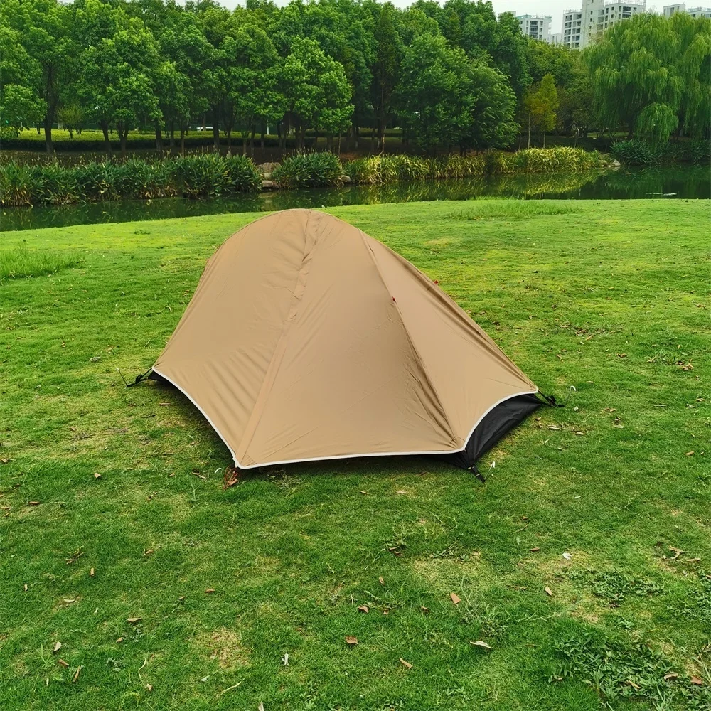 

1 Person Ultralight Camping Tent Ultralight Aluminum Pole Outdoor Hiking Backpacking Tent Sunshade Portable Single Camping Tent