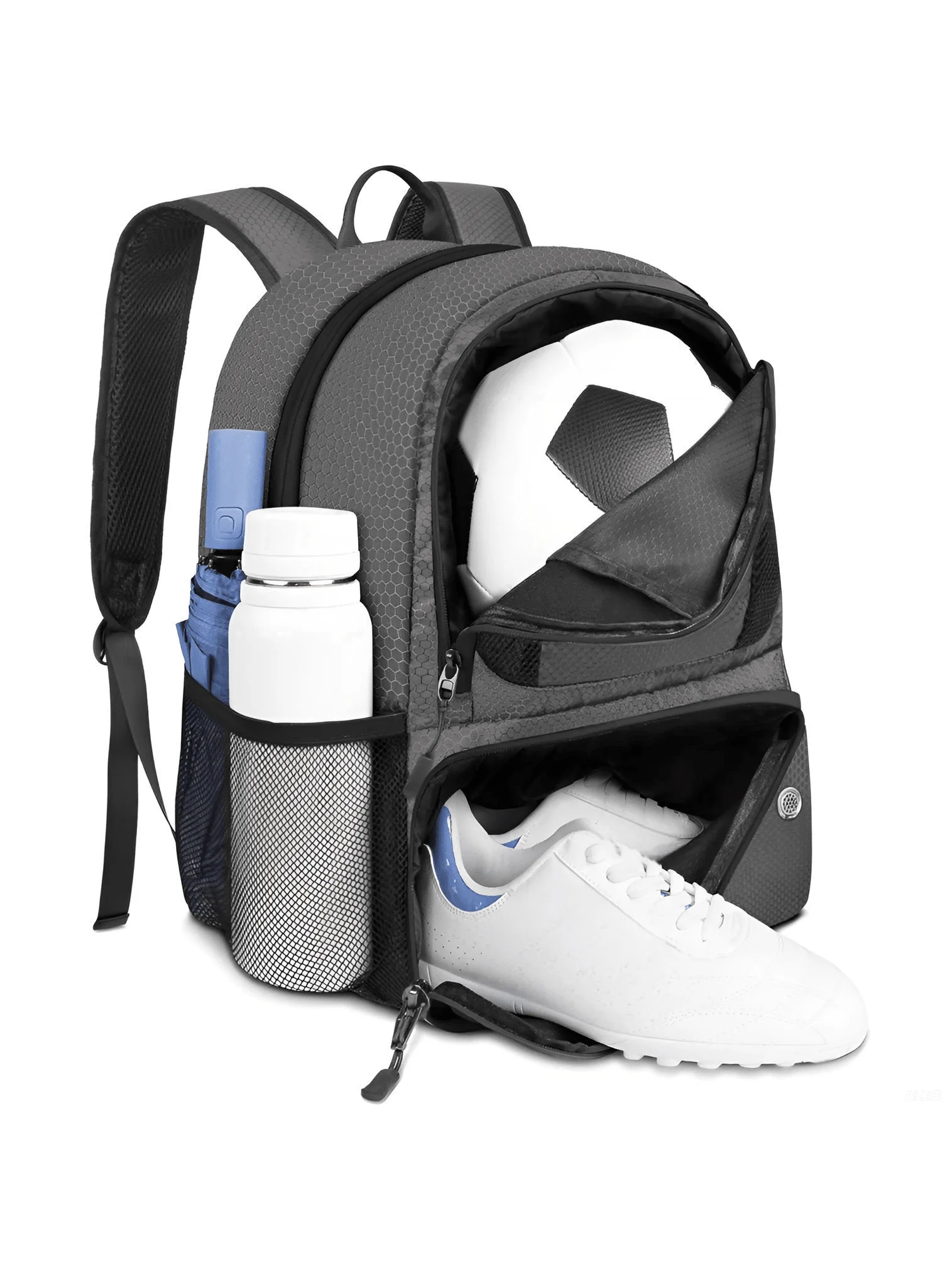 Sports Backpack With Separate Ball Compartment And Shoe Pocket For Football Basketball Volleyball Gym
